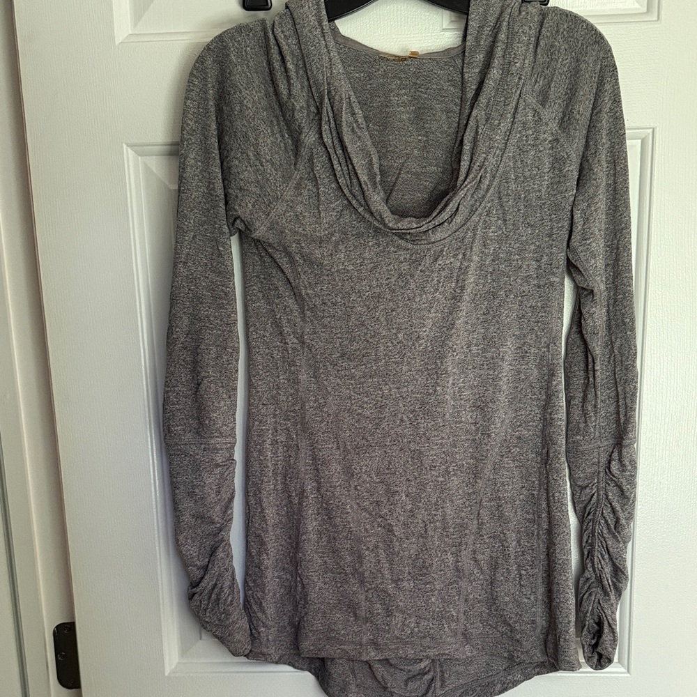 Zella Gray Cowl Neck Long Sleeve knit hoodie